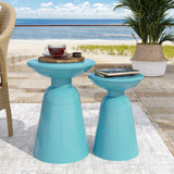Outdoor set of 2 end tables