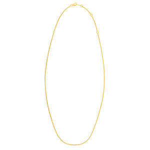Double Extendable Cable Chain in 14k Yellow Gold (1.40 mm)
