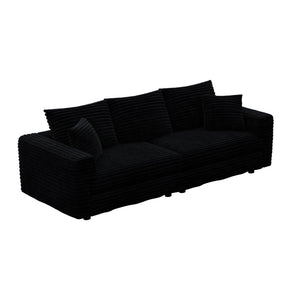 Deep Seat Convertible Sofa With Soft Pillows And Ottomans