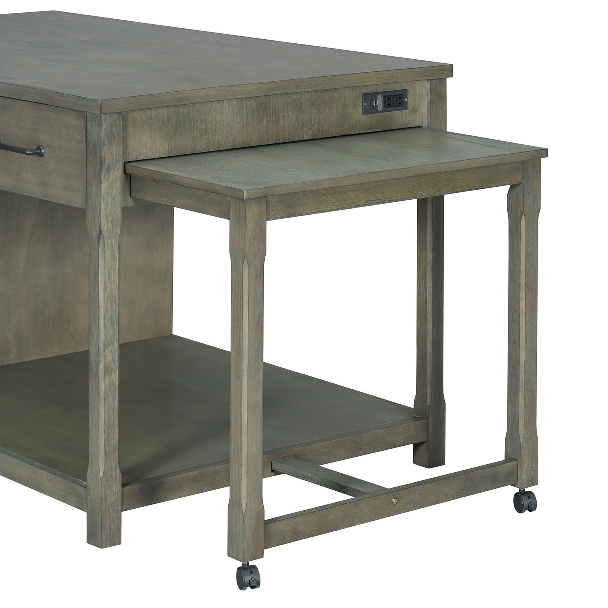 TREXM Extendable Kitchen Island with Storage