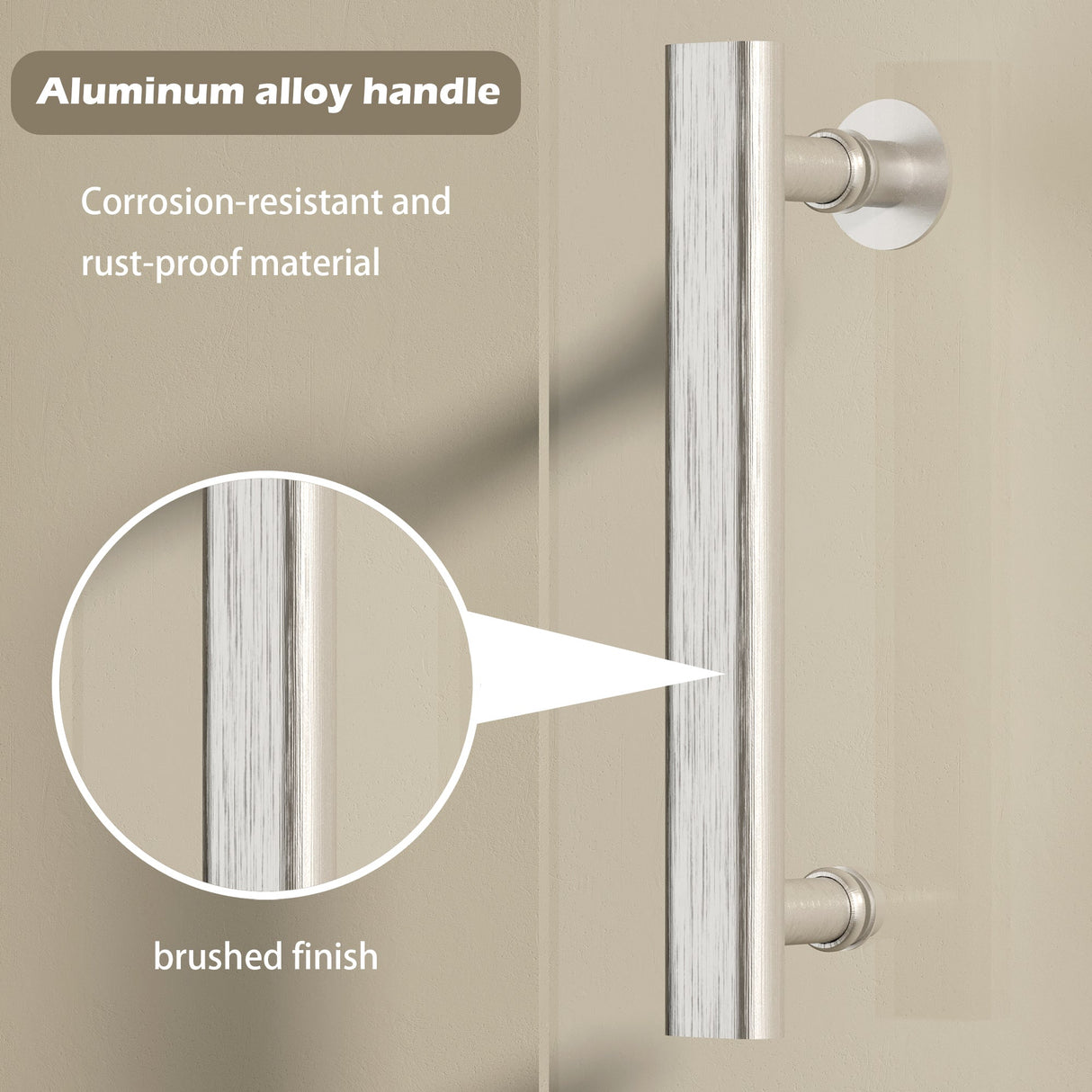 47-49" W × 72" H Pivot Shower Door with Brushed Nickel Finish