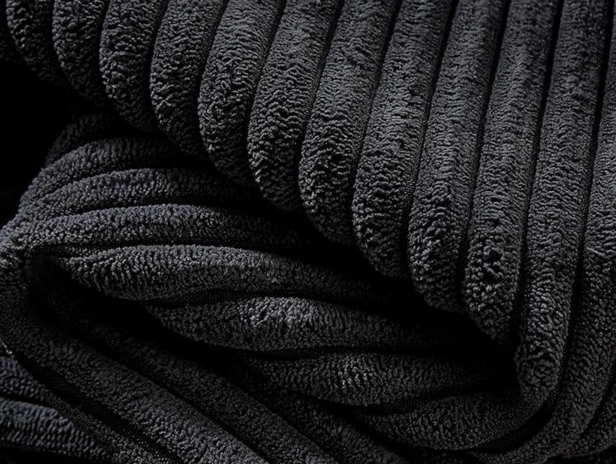 Black Corduroy Ottoman