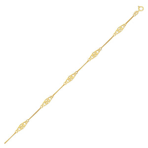 14k Yellow Gold Infinity Ankle Bracelet