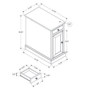 Accent End Table, Storage Drawer, Versatile Design - Espresso