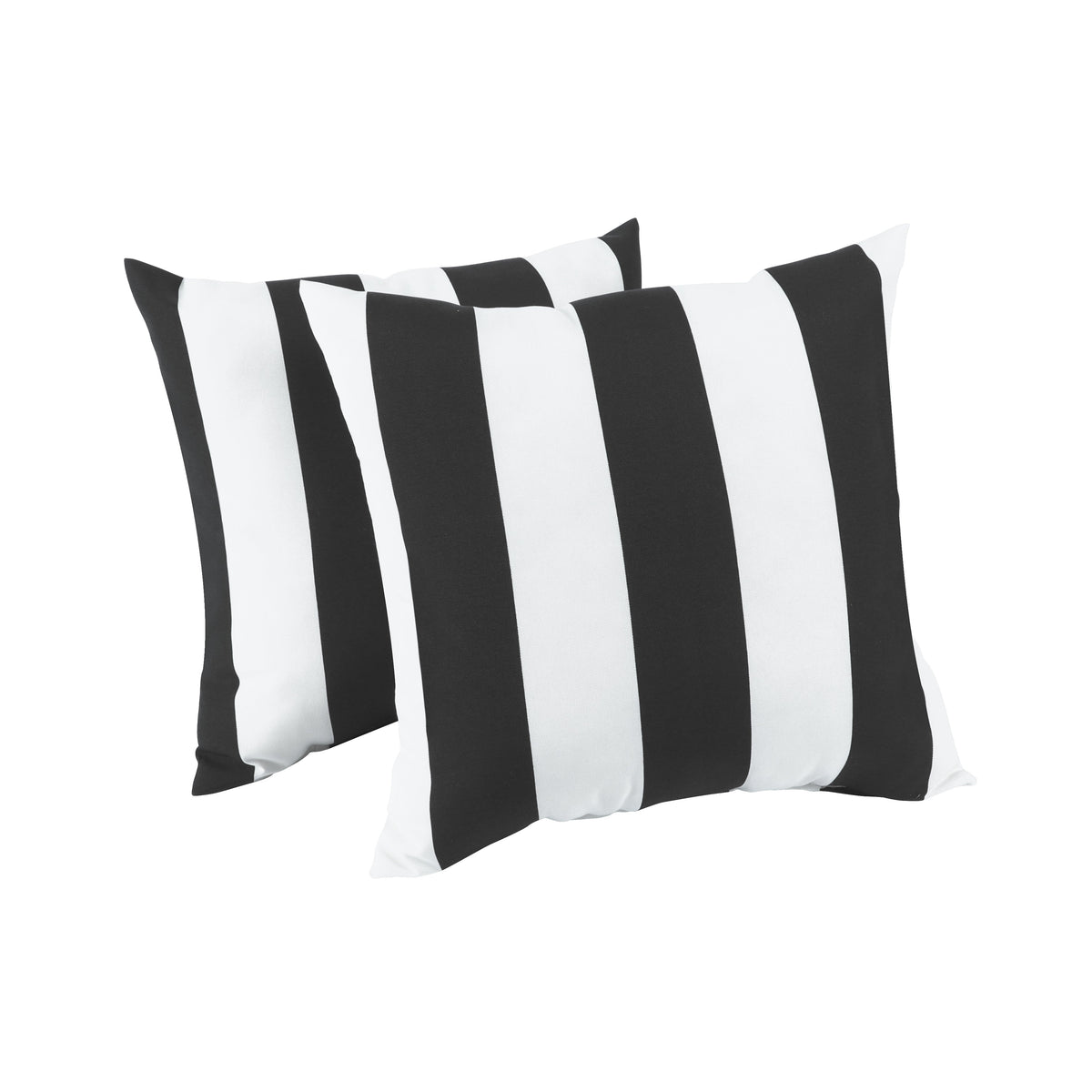 6 Pack Outdoor Pillow Covers (18x18 Inch) - Black/White Striped