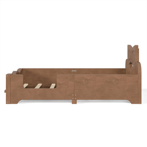 Twin Size Kids Platform Bed with Full Surround Guardrails