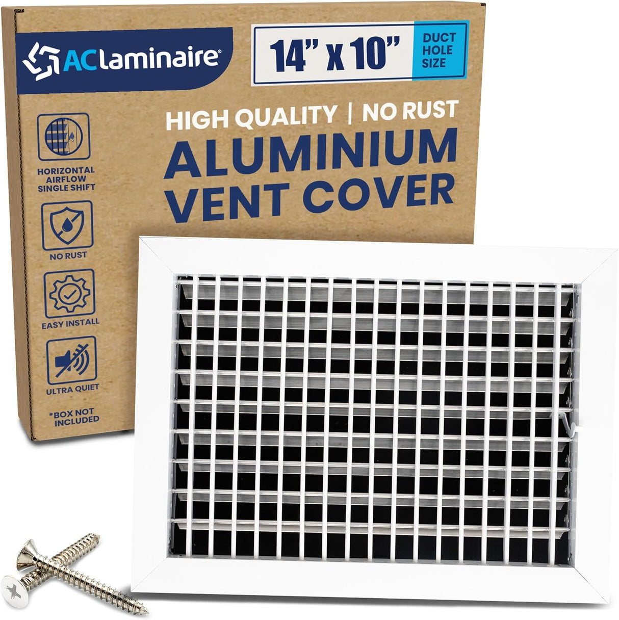 AC Register Vent Cover 14X10 Inch - Adjustable Aluminum HVAC Grille