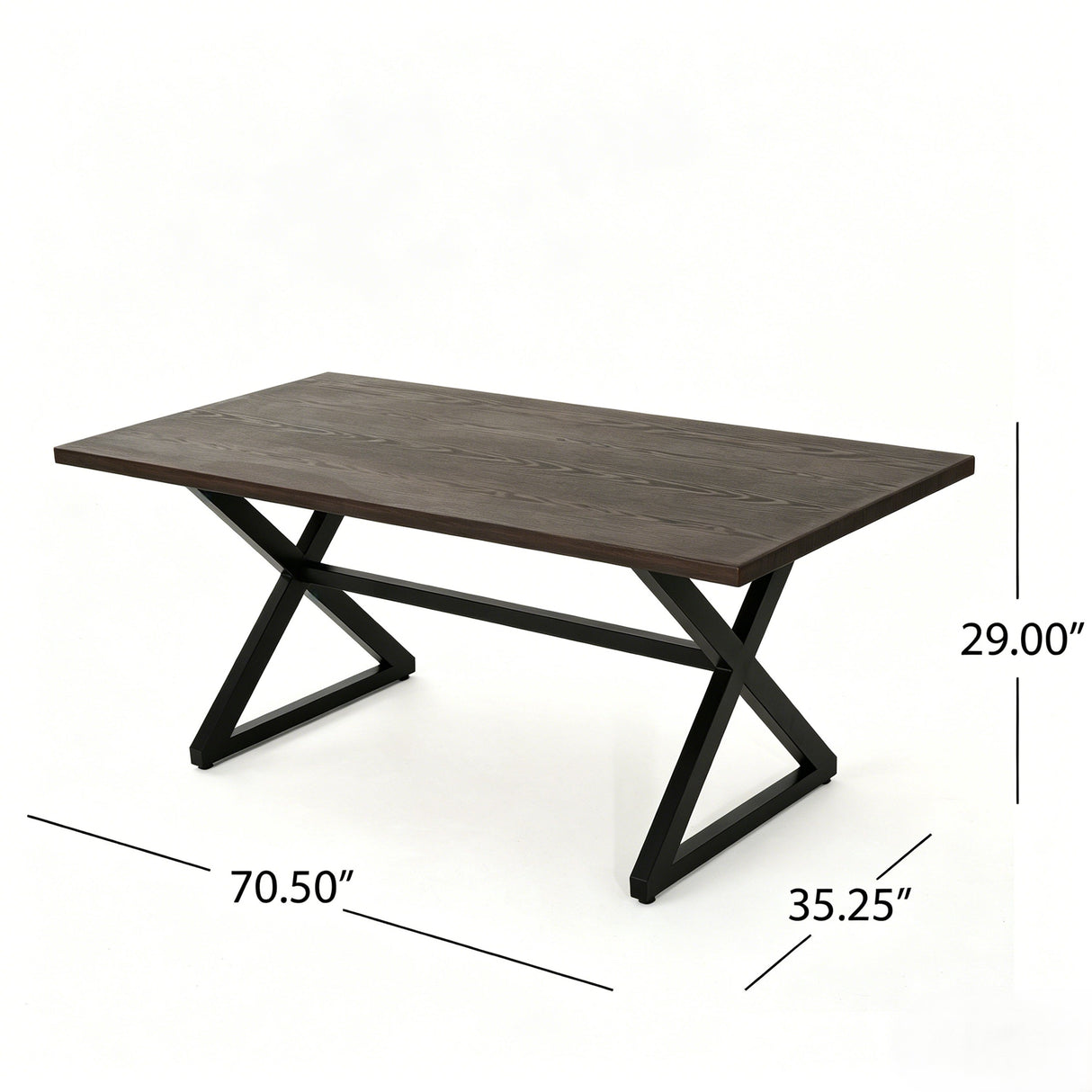 7-Piece Outdoor Dining Set with Aluminum Chairs & Iron Legs