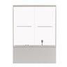 Double Sliding Bathtub Shower Door, Semi Frameless Bypass
