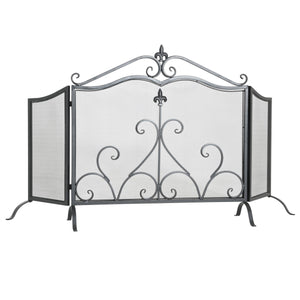 Onyx 3-Panel Iron Fireplace Screen 54" x 31.5"