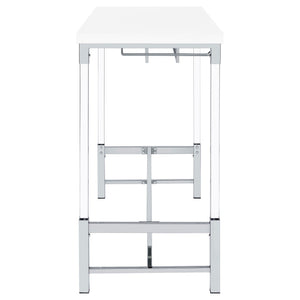 Tonneson - Bar Table With Trestle Base And Wine Storage - White