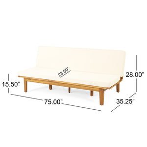 Outdoor Elegance Daybed With Convertible Design Cushion Frame - Beige