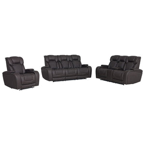 Wendell - Power Motion Sofa With Dropdown Table, Storage, USB & LED - Dark Gray