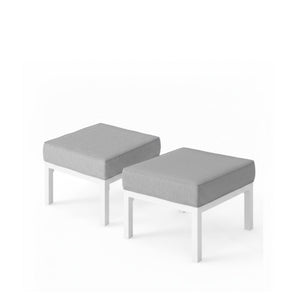 Patio Ottomans With Cushions, All-Weather Footrests (Set of 2)