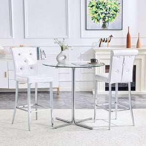 Bar Chairs with Crystal Clasp Design (Set of 2)