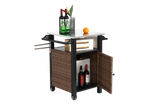 Single Door Outdoor Bar Cart with Stainless Steel Tabletop