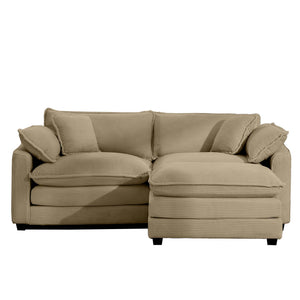 Modern Oversized Modular Cushion Sofa With Ottoman, Low Back, Deep Seating Sofa Set