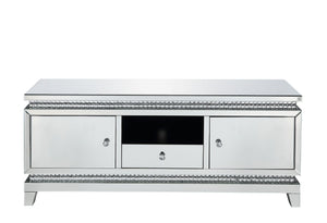 Lotus - TV Stand - Mirrored, Faux Ice Cube Crystals