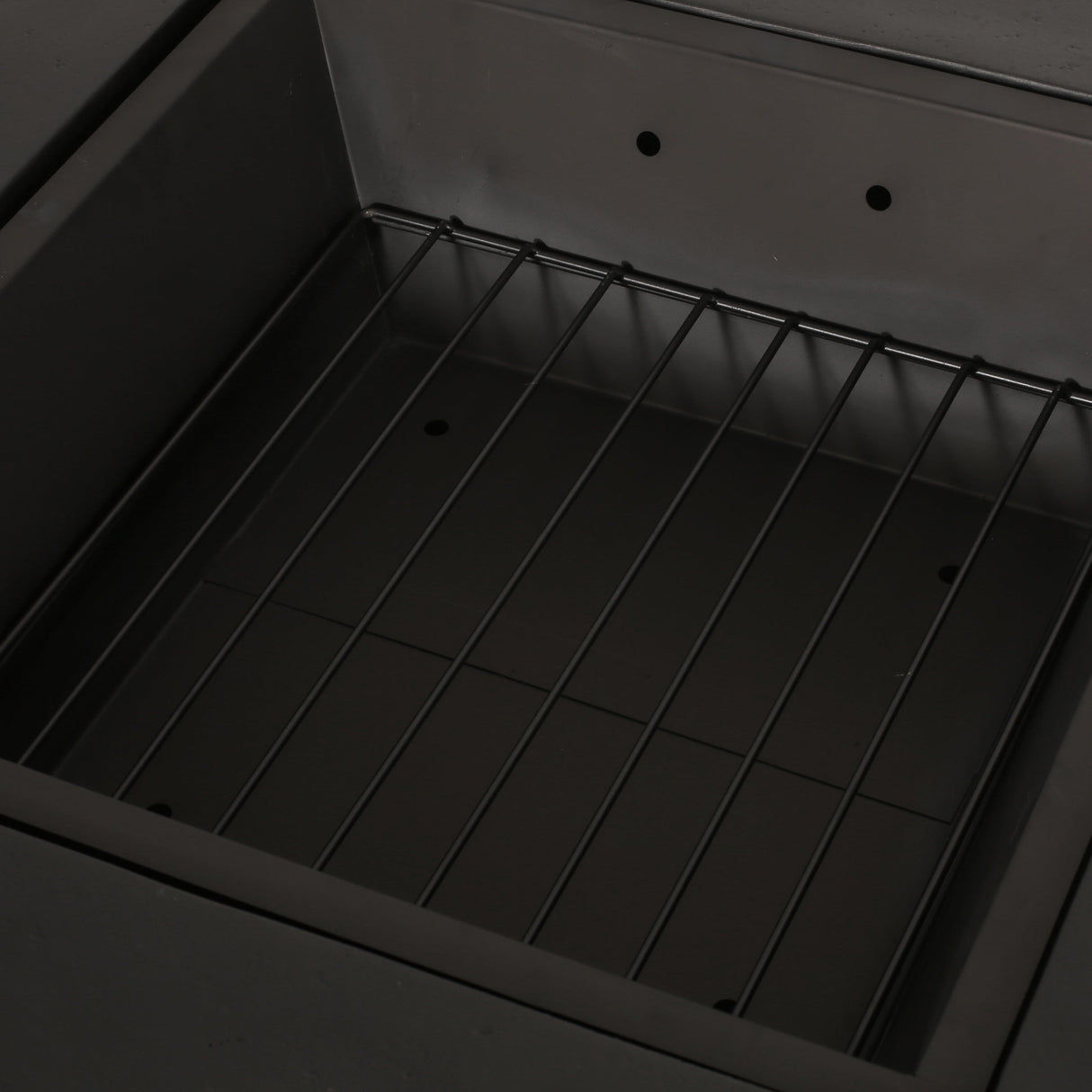 Outdoor 29' Square MgO Wood-Burning Fire Pit, Dark Gray