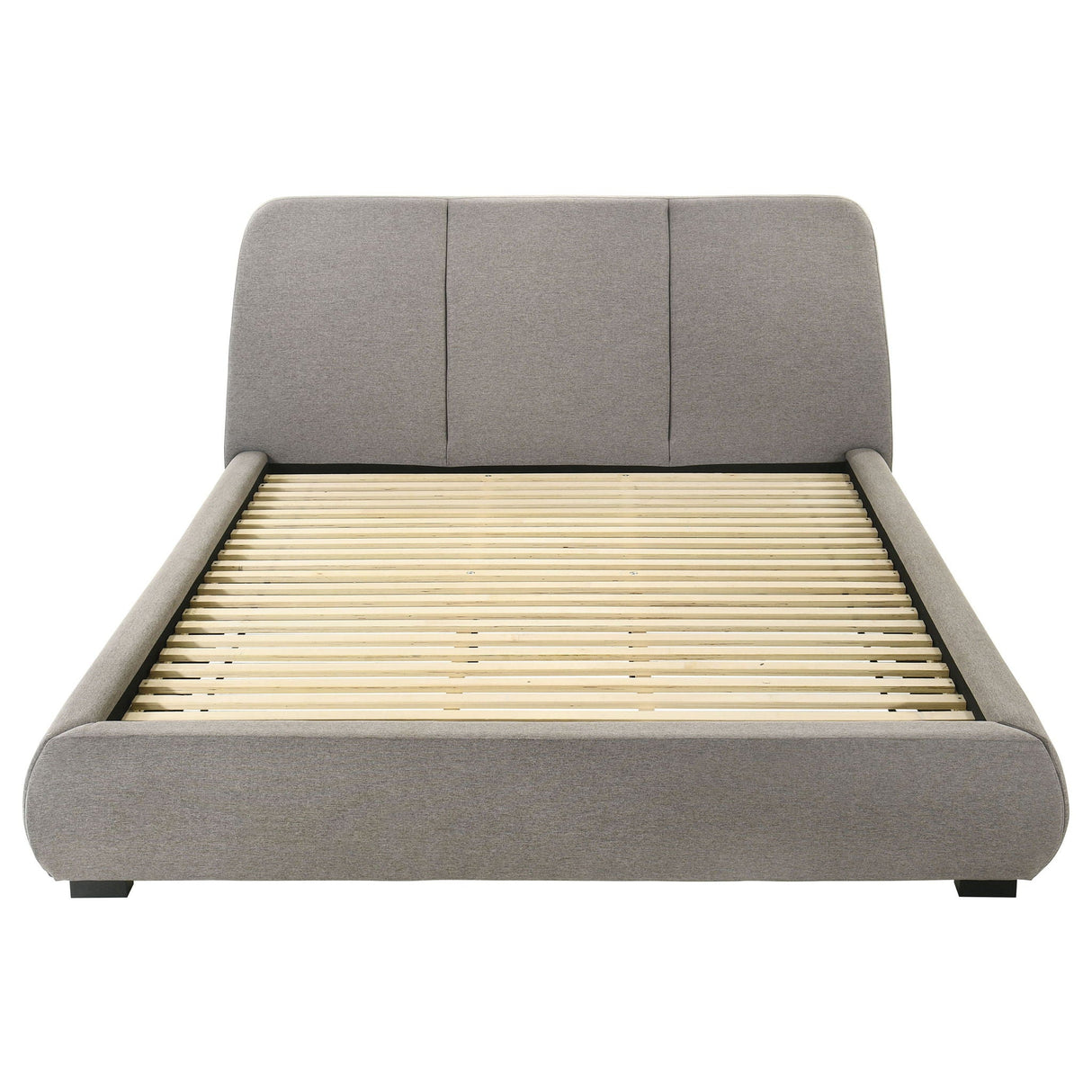 Mokena 46-inch Upholstered Eastern King Platform Bed Taupe