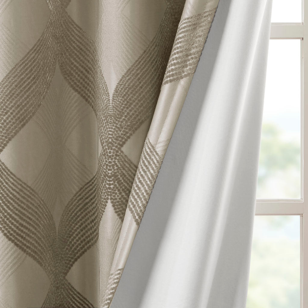 Ogee knitted jacquard total blackout curtain panel (only 1 pc panel)