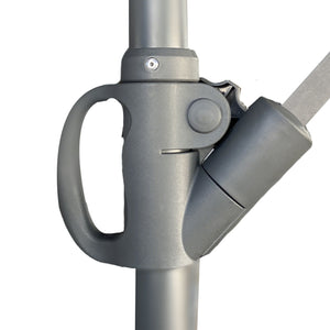 10 Ft Offset Cantilever Patio Umbrella With Crank And Tilt Adjustment - Gray - Base Not Included