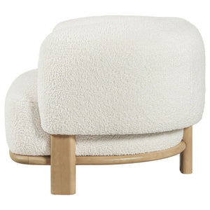 Lawler Upholstered Barrel Back Accent Chair Ivory and Natural