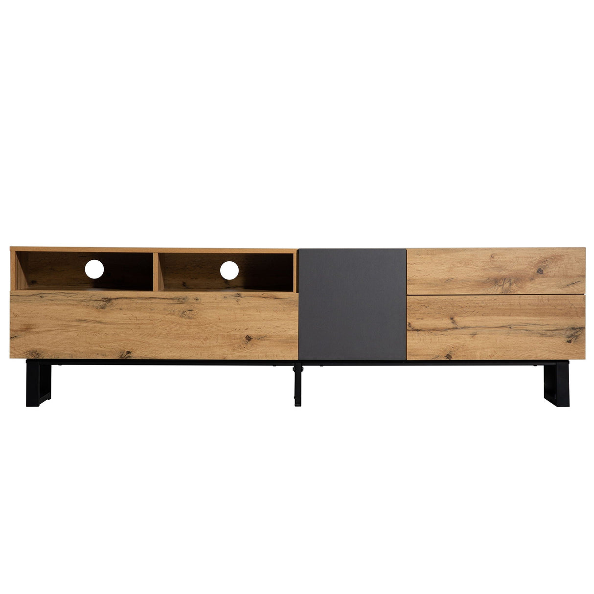 TV Stand for 80" TV with Double Storage Space and Drop Down Door
