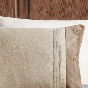 7 Piece Faux Suede Comforter Set Tan King
