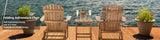Wooden Outdoor Folding Adirondack Chair Set of 2, Honey Brown