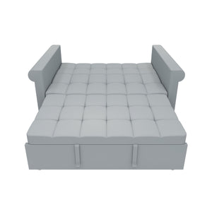Compact Loveseat With Trundle Sleeper And Storage Pocket - Gray