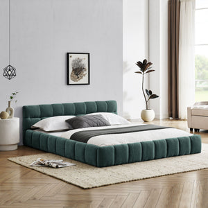 Modern Platform Bed Frame With Thick Fabric