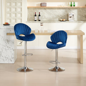 Bar Stools Set of 2 - Adjustable Barstools with Back and Footrest