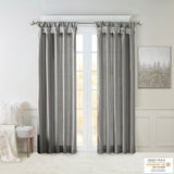 Twist Tab Lined Window Curtain Panel Charcoal 50x95"