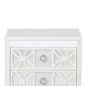 Abigale - 2 Drawer Nightstand With LED - White