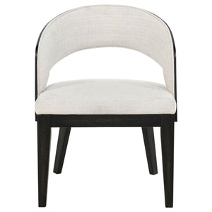 Leandro Upholstered Dining Arm Chair Cream (Set of 2)