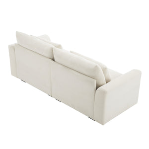 Beige Corduroy Sofa Couch