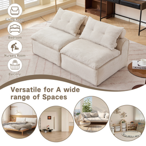Modular Sofa with Soft Chenille Fabric