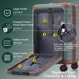 Deluxe 5-Piece Hard side Luggage Set With USB & TSA Security