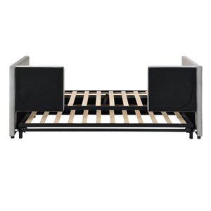 Twin Size Upholstered Daybed With Pop Up Trundle
