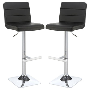 Adjustable Tufted Bar Stool (Set of 2) - Black
