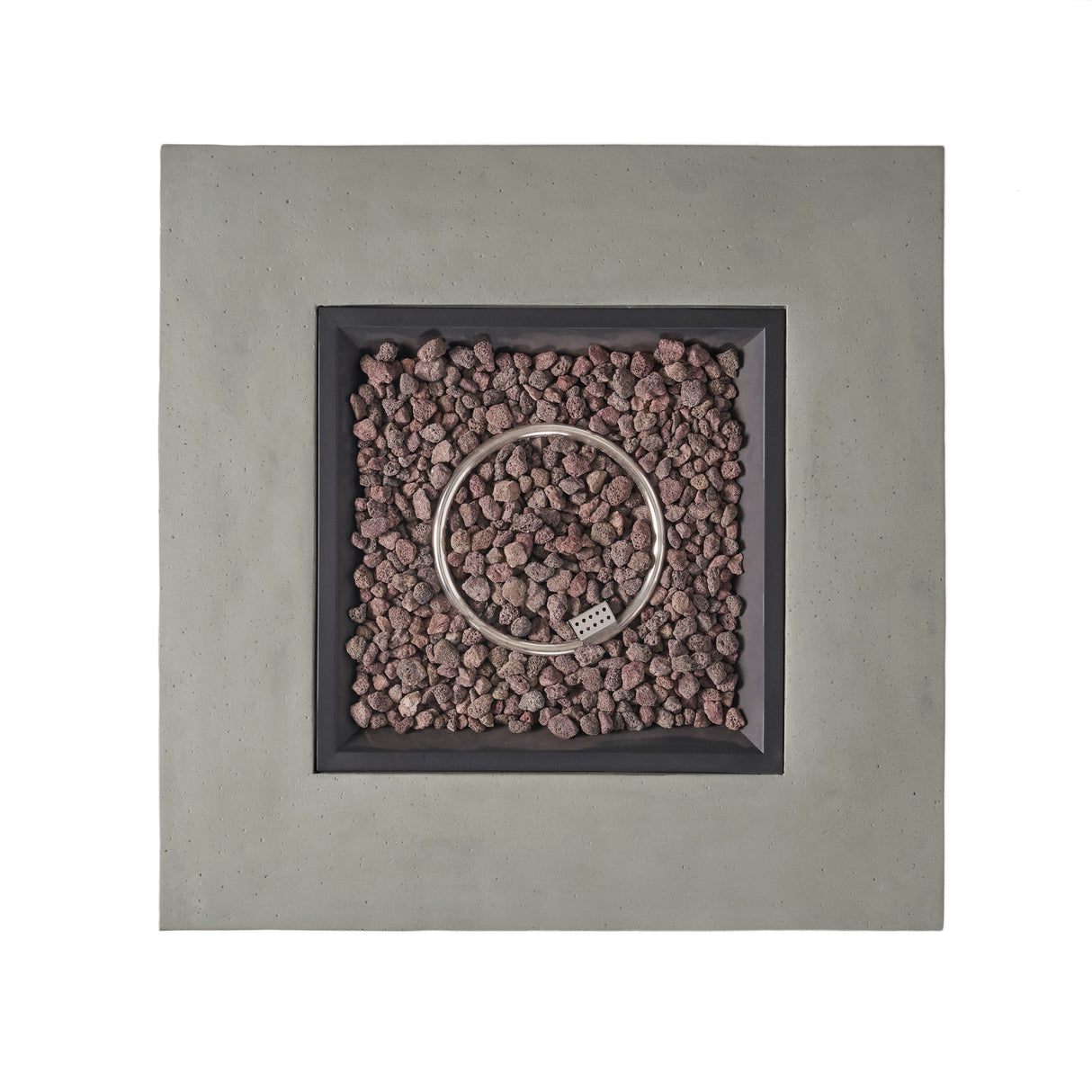 Contemporary 50,000 BTU Square MgO Fire Table with Clean Lines in Light Grey