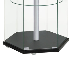 Tenley - 4 Shelf Curio Cabinet With Hexagonal Design