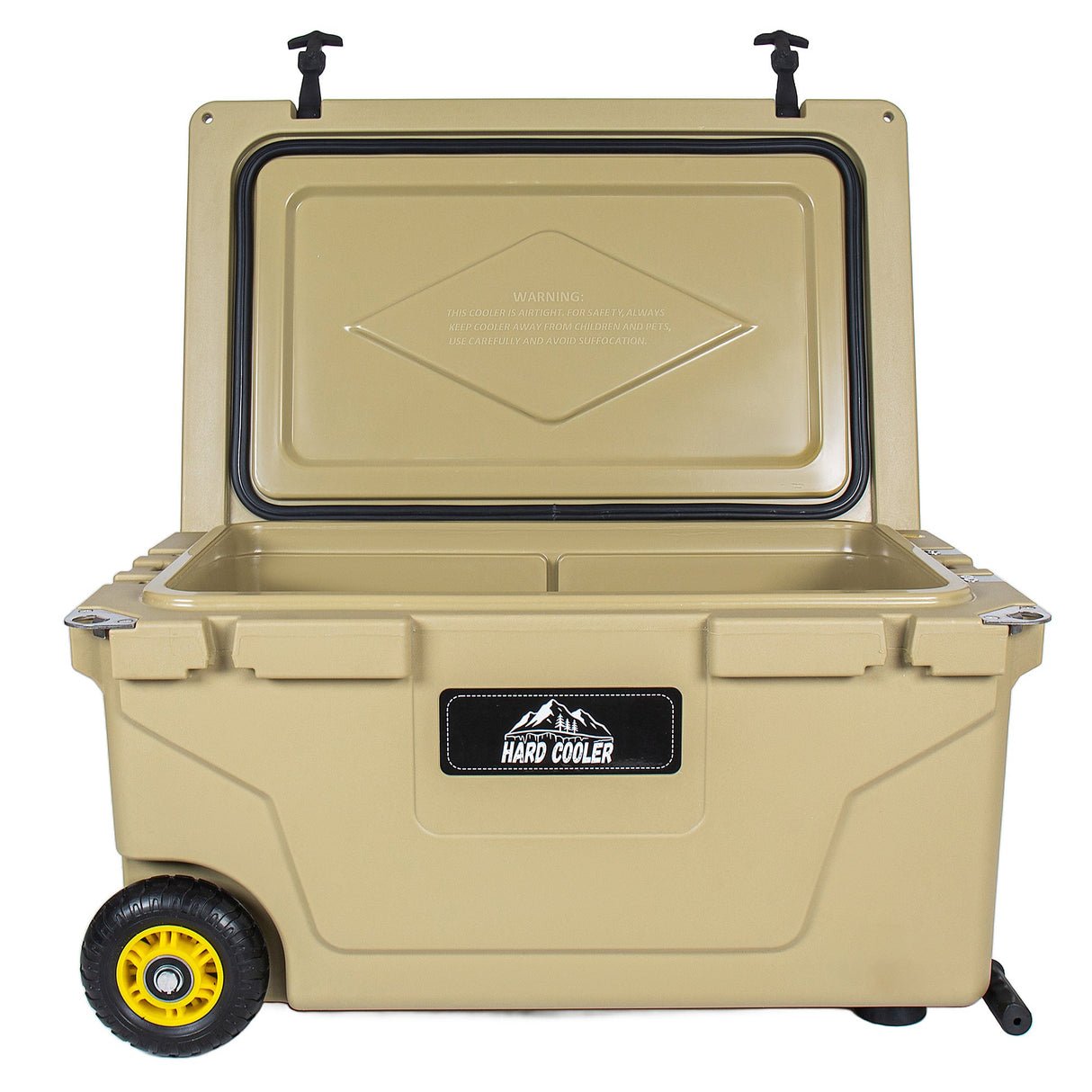 65 Quart Khaki Cooler - Ultra-Tough Hard Shell Ice Chest