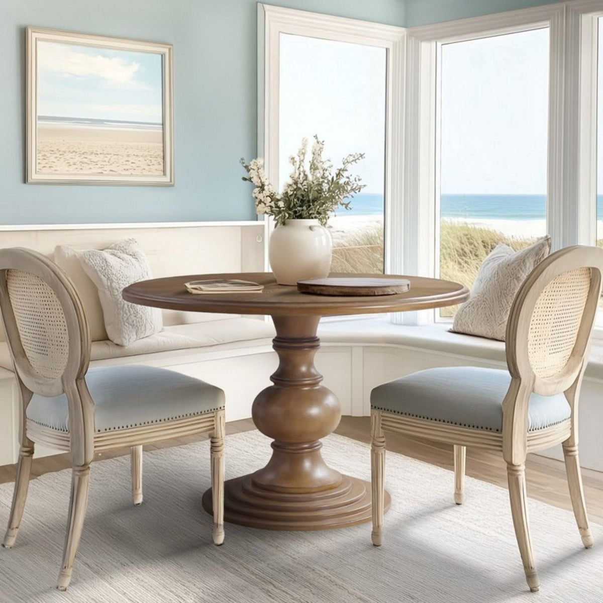 Round Pedestal Dining Table - Walnut