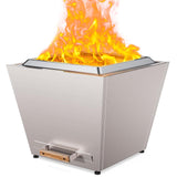 Smokeless Fire Pit with Fireproof Mat - 20" Barrel Style Portable Wood Burning