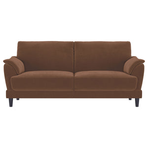 Dania - 2 Piece Upholstered Crescent Arm Sofa Set - Rust
