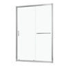 Single Sliding Bypass Shower Door with Tempered Glass Enclosure - Pearl Silver or Gray