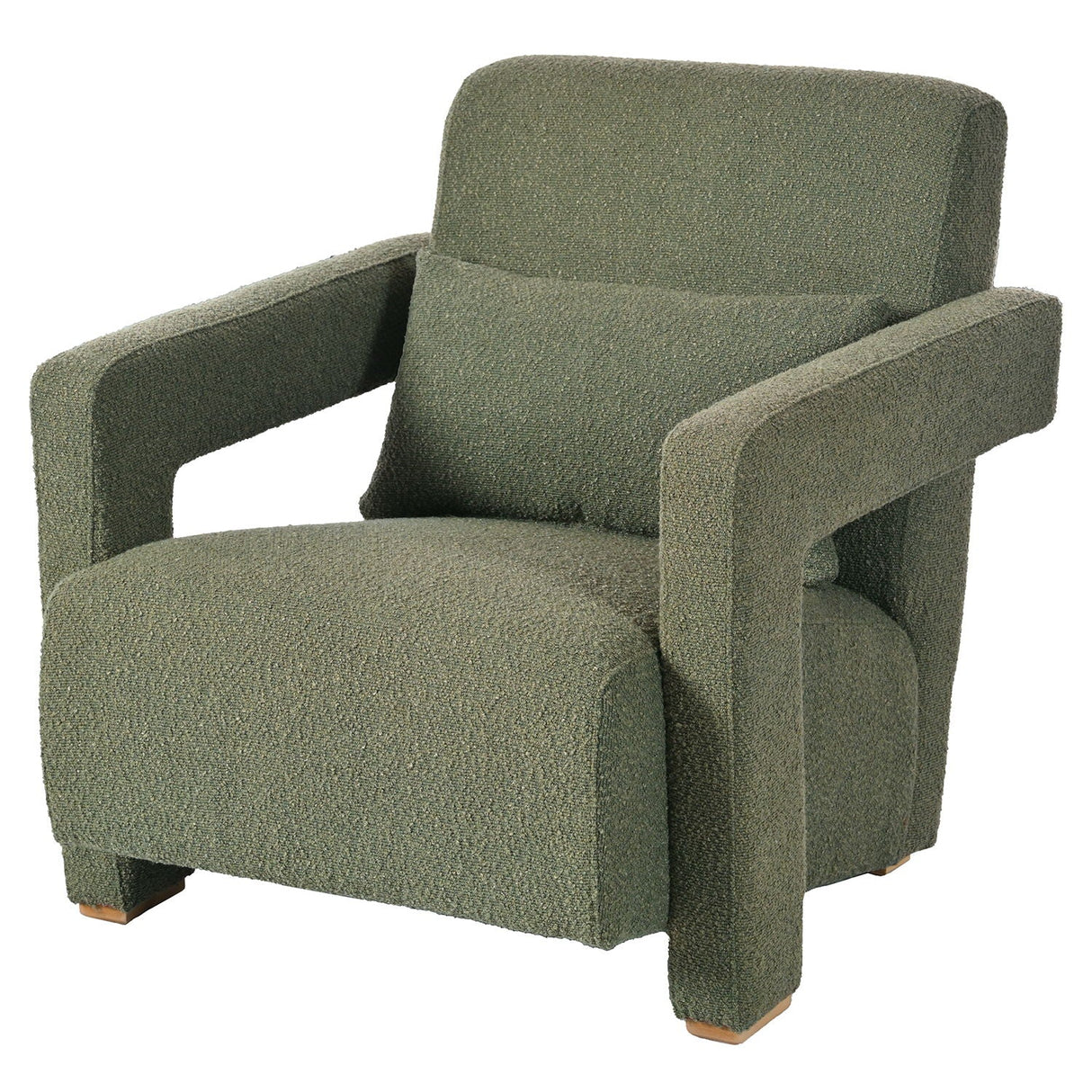 Sleek Right Angle Armrests Armchair with Ergonomic Lumbar Support