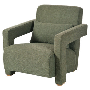 Sleek Right Angle Armrests Armchair with Ergonomic Lumbar Support